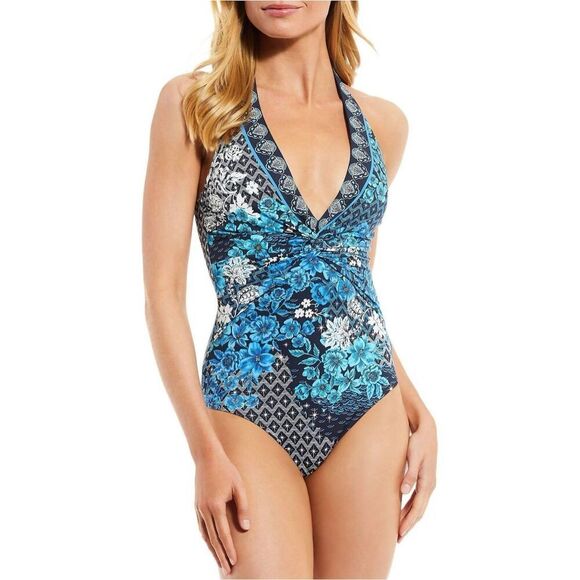 JOHNNY WAS “SADY” ONE PIECE HALTER- NWT- SIZE XS (RARE PRINT, HARD TO FIND) - Picture 1 of 8